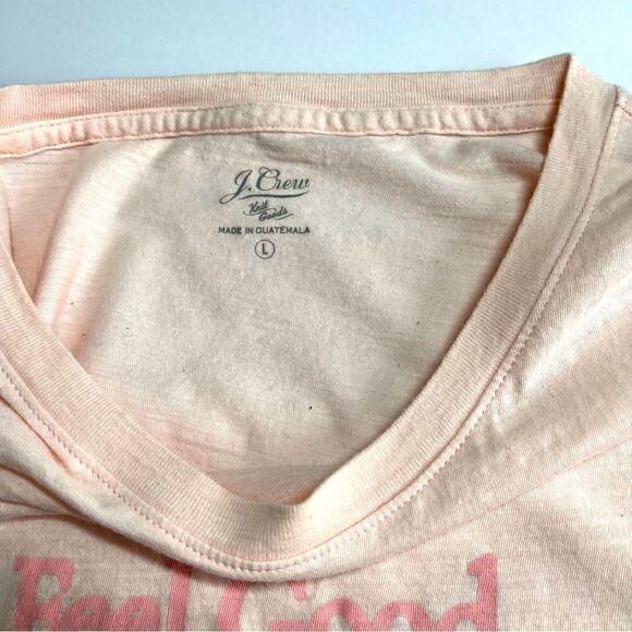J. Crew Short Sleeve Lightweight Cotton Tee Pale Pink FEEL GOOD Expression Large - Picture 4 of 10